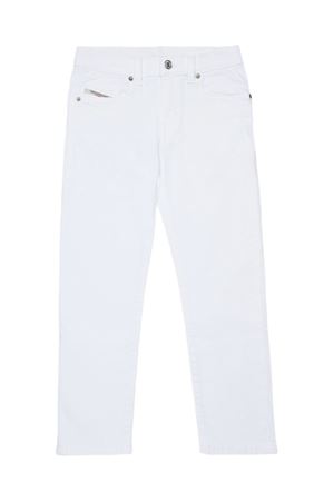 white cotton jeans DIESEL KIDS | J01000KXBR6K100